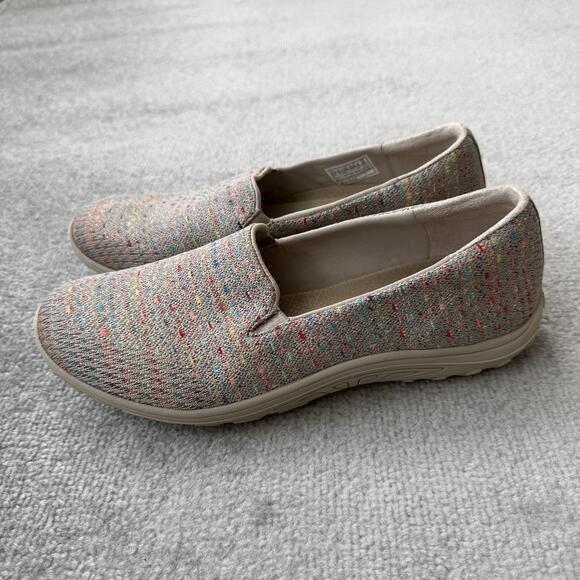 Skechers Shoes - Skechers Relaxed Fit Shoes Womens Size 9.5 Beige Knit Slip On Memory Foam 49291